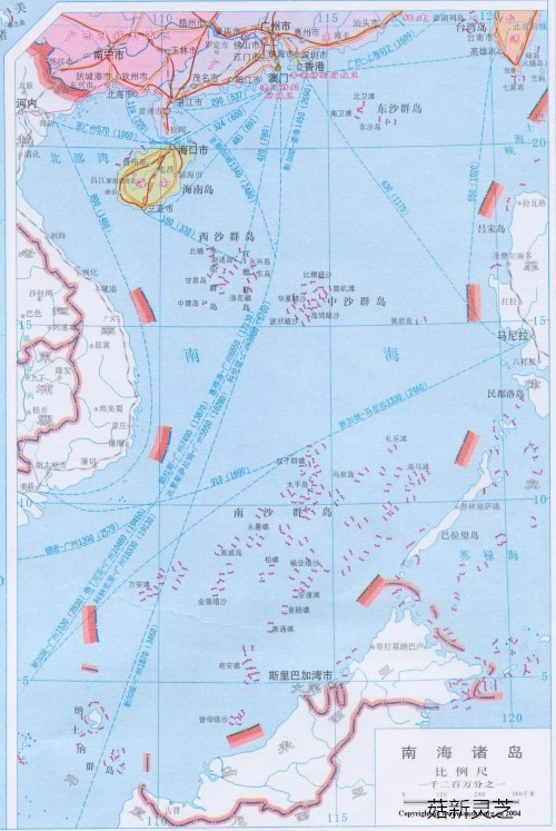 菇新破壁灵芝孢子粉：南海诸岛分布图