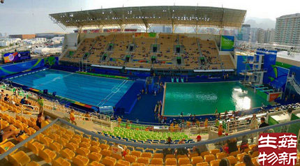 里约奥运跳水池池水变绿全景对比